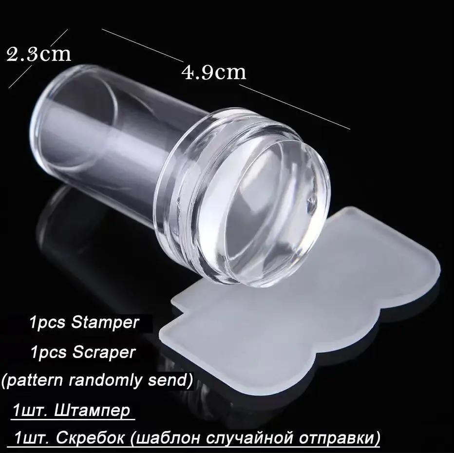 

Пластини для штампування нігтів Pure Clear Jelly Nails Art Stamper Scraper Set Print Silicone Marshmallow Design Manicure Accessories Tool