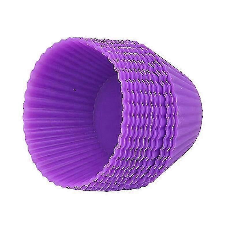 10Pcs Round Silicone Cake Muffin Cupcake Mold Maker Reusable Pastry Baking Tool