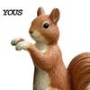 Weatherproof Yard Figurines Planter Climber Squirrel Statue, Cute Lifelike Sculpture, Resin Garden Ornaments Small Animal Figurine for Plant Pot Edge