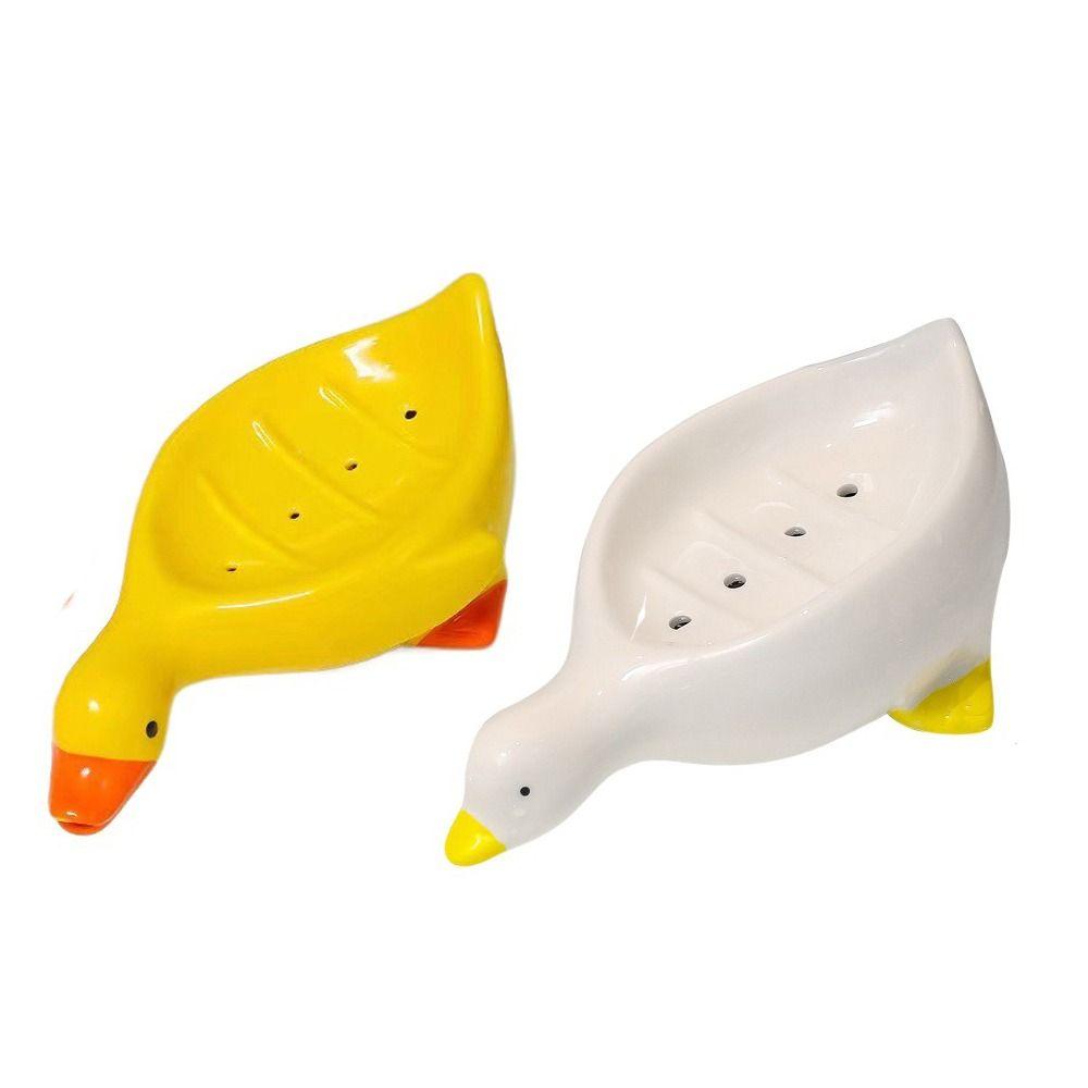 Storage Tray Soap Box Yellow Duck Shape Soap  Holders Creative Soap Dishes  Kitchen