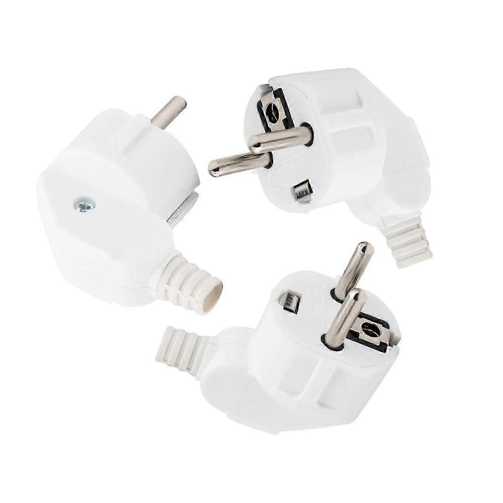 3 Pack Plugs, Rubber Shielded Contact Plugs, 250V (16A) Plugs, Angled Plugs, Waterproof Outdoor Power Sockets