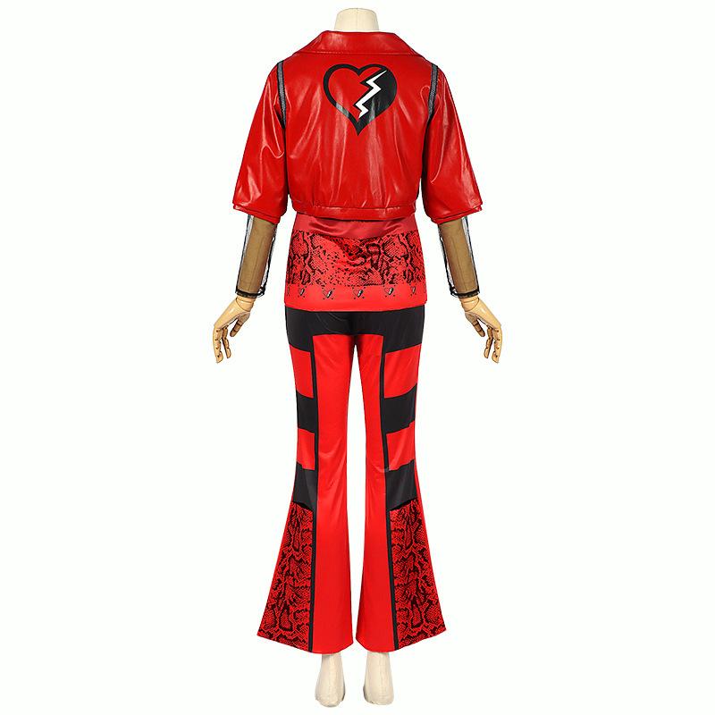 Halloween Descendants Film Cosplay Costumes For Kids Movie The Rise Of Red Chloe Princess Dress Girls Jacket Coat Pants Uniform