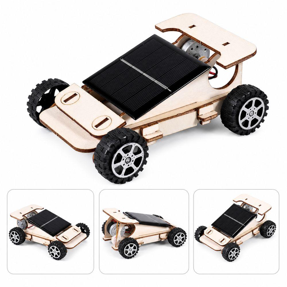 Montage Holzauto Modell Solarbetrieben Lernfahrzeug Spielzeug Solarmodell Auto Wissenschaftliches Lernen