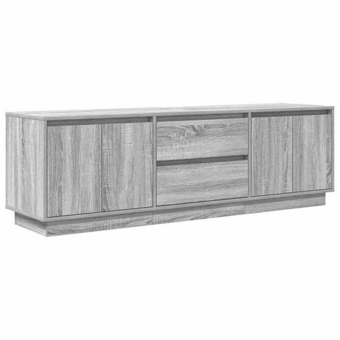 VidaXL TV Cabinet with LED Lights Sonoma Grey 160.5x41x50 Cm, TV Stand, TV Unit, Multimedia Unit, TV Bench, Furniture 3328431