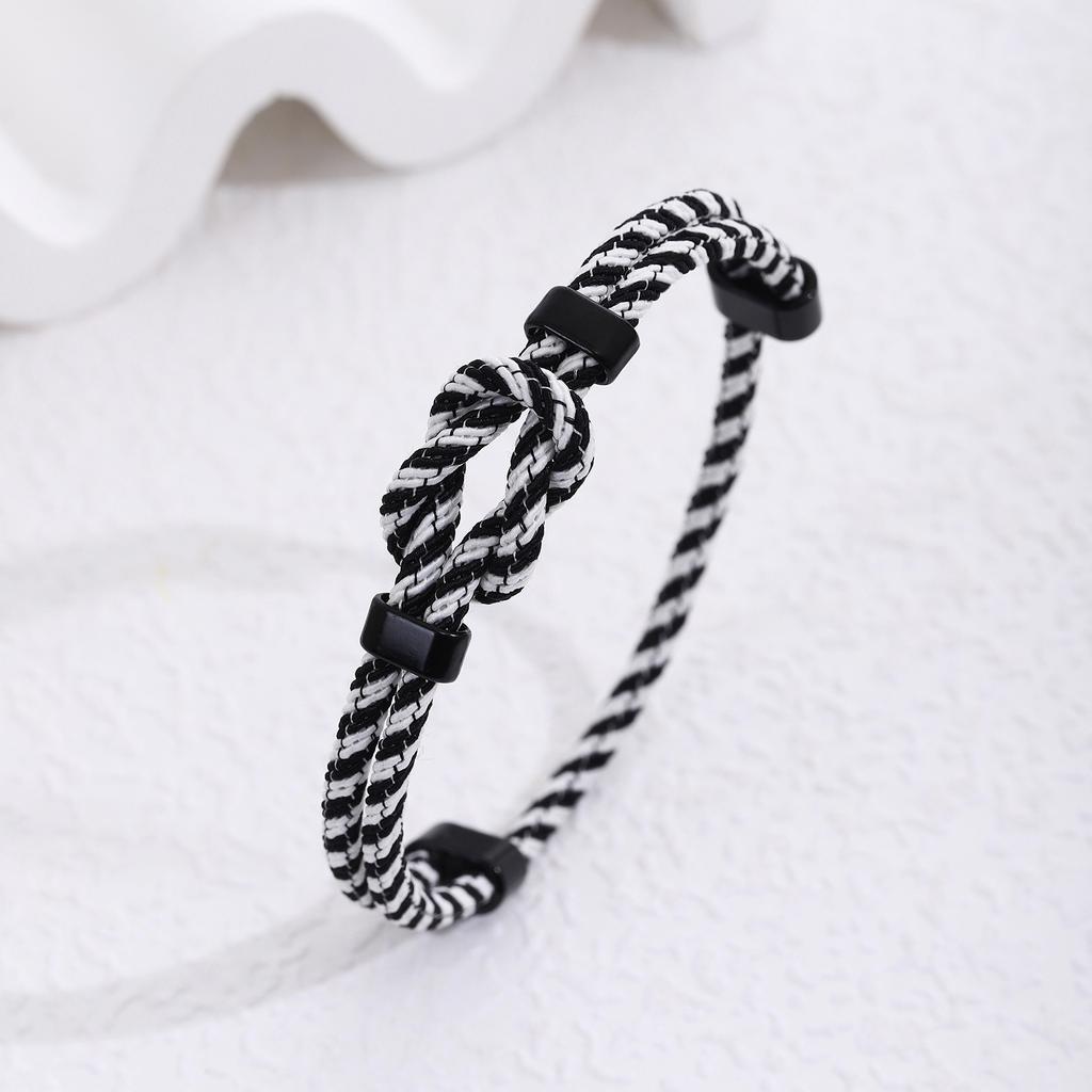Handmade Milan Rope Adjustable Men Bracelet with Knot Design