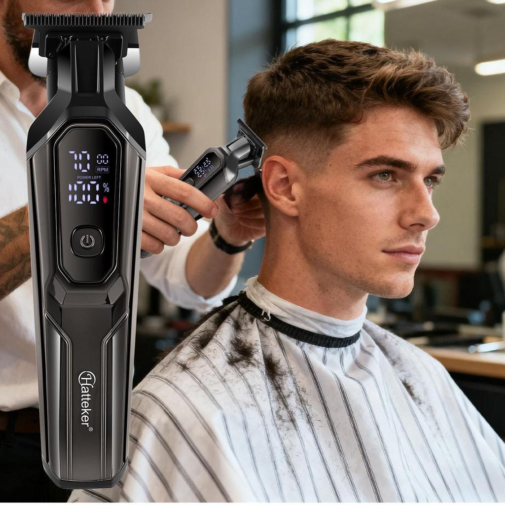 Hatteker Multi-Functional Hair Clipper with Digital Display Multiple Guide Combs 3-Color Options for Men's Grooming