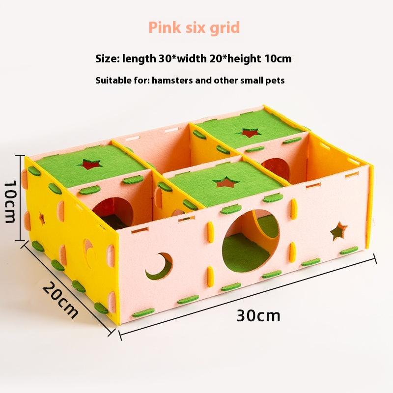 Removable Felt Maze Hide Nest Hamster Passage Little Pet Nest Sugar Glider Hamster Golden Bear Pet Toy Indoor Small Pet Supplies