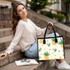 Cute Pineapple Printed Tote Bag Casual Large Capacity Reusable Shopping Handbag for Daily Use