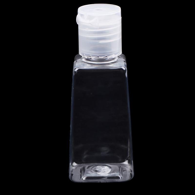 10Pcs 30/60Ml Trapezoidal Plastic Hand Sanitizer Bottles Dispenser Transparent Gel Reffillable Bottle Container With Filp Cap