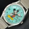 HAND-WINDING SWISS MENS REFURBISHED VINTAGE SEA GREEN COLOR DIAL WATCH a707244-1