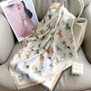 1116 Summer New Cartoon Dog Printed Small Square Scarf Cute Head Scarf Chest Wrap Versatile Korean Silk Scarf Scarf Scarf