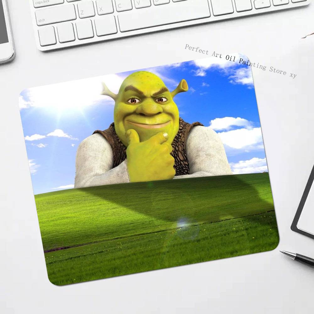 Cute Funny S-Shrek Mousepad Small LockEdge Mouse Pad For Gamers Computer Desk Pad Rectangular Anti-slip Rubber
