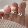 Korean Plain Ring Double Wave Love Ring Women's S Personality Ring