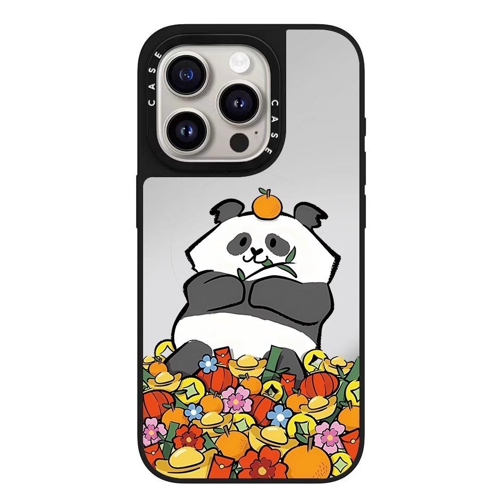 Giant Panda Mirror for 16ProMax Phone Case for IPhone14/15Pro Trendy Brand 13Pro Anti-fall 12
