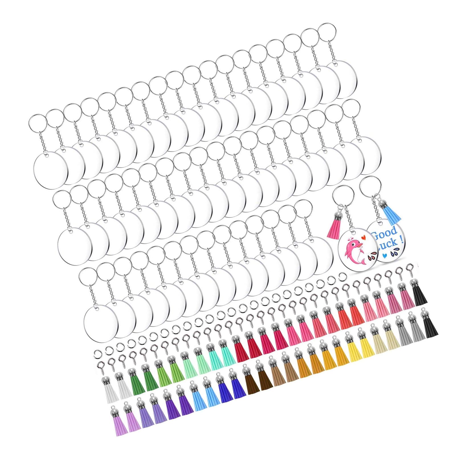 Заготовки для брелоков с кисточками, сделанные своими руками, с вашей фантазией. Прочные, безопасные, многоцелевые акриловые заготовки для брелоков с кисточками для рукоделия.