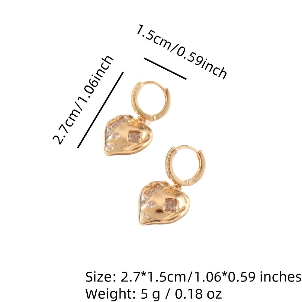 Fashion Heart Shape Dangle Earrings for Women Zirconia Earring Jewelry Party Accessories