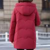 Middle Age Women Winter Down Coats Vintage Parkas Hooded Plus Size Elegant Thick Warm Down Jackets Woman Outerwears