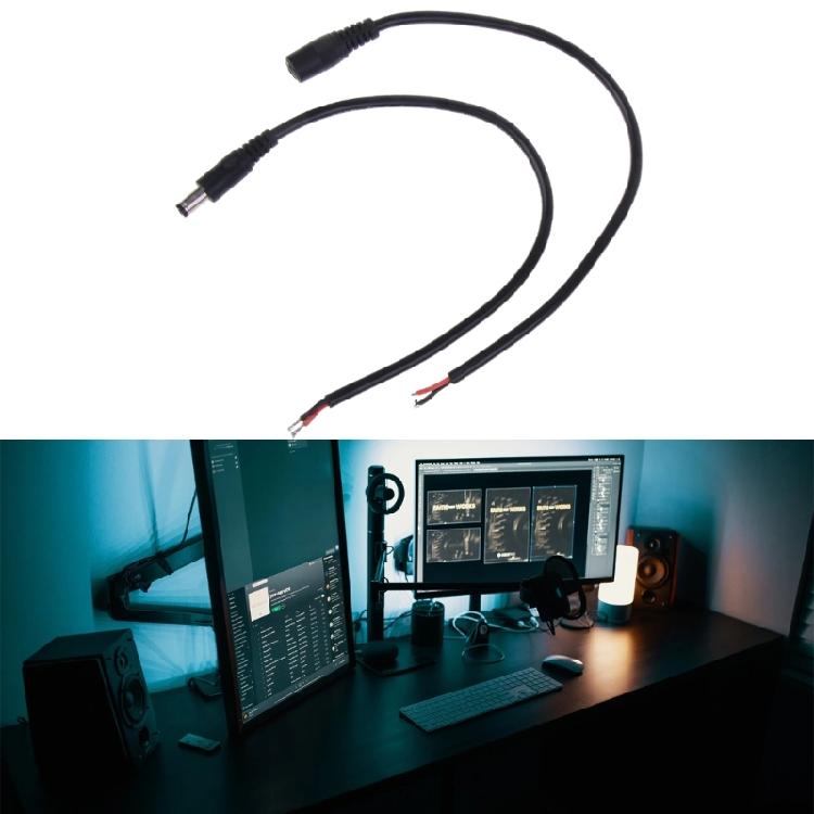 1Set DC- 5521 Pigtail Barrel Plug Connector Cable, 2.1mm x 5.5mm 12V 10A 120W