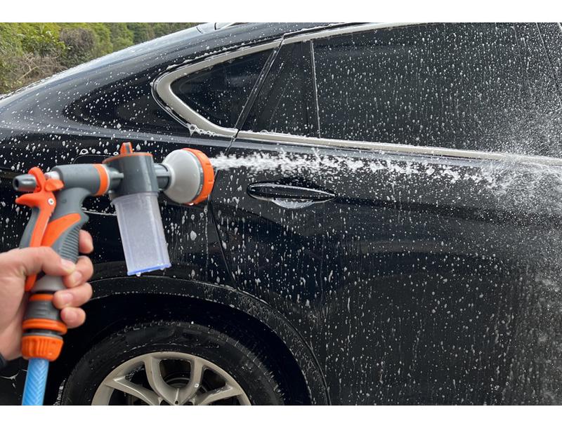 Gummibeschichtete Schaum-Wasserpistole mit 8 Funktionen für Garten, Autowäsche, Gartenarbeit und Tierdusche.