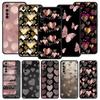 Gold Pink Rose Glitter Hearts Case For Realme 12 11 10 9 8 5G 7 6 GT5 GT3 GT2 Pro C21 C25 C35 For Realme GT Neo 2 3 3T 5 Cover