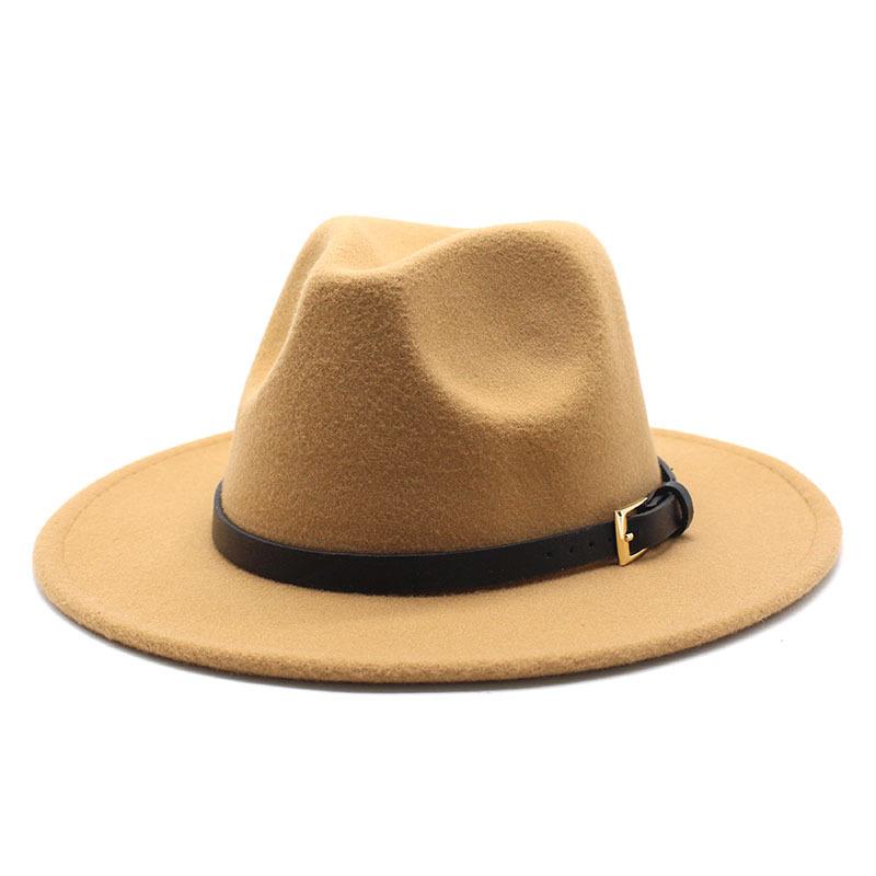 Hat Men'S And Women'S Jazz Hat Quarterly British Retro Belt White Top Hat Woolen Gentleman'S Hat