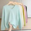 Women Sweater 100% Wool TIDENOVEL V-neck Knit Pullover Thick Winter Jumpers Female Knit Tops Long Wool