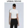 UR Women's Slim Fit Double Zipper U-Neck T-Shirt