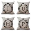 Stilvoller 26 Buchstaben Baumwollleinen Kissenbezug Kissenhülle Für Zuhause Sofa Deko 18 Zoll