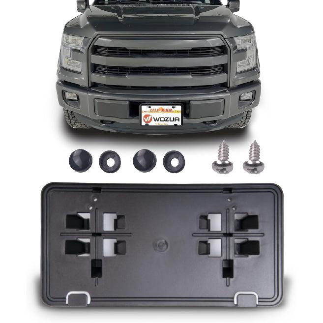 Front Bumper License Plate Bracket Mount Holder For 2015 2016 2017 Ford F150 F-150,Replacement For FL3Z17A385B (May Not Fully Fit Your Model. See Pic