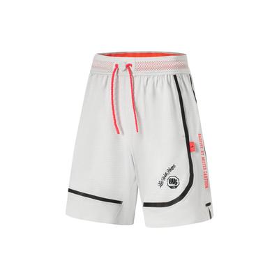 Li Ning X Mister Cartoon Collaboration Badfive Letter Print Quick-Dry Cool Competition Basketball Shorts Men Shorts Antarctic-Gray AAPT811-1