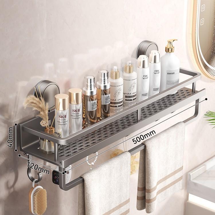 No-Drill Suction Cup Bathroom Shelf for Toiletries and Cosmetics