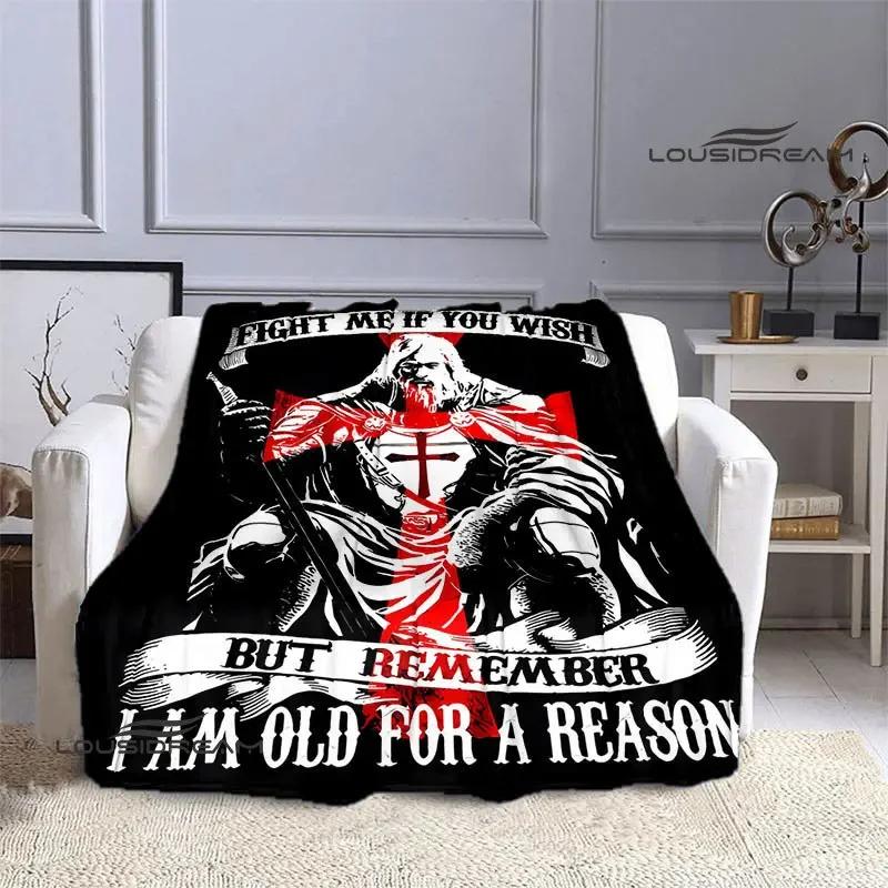Kreuzzug Kreuz Templer Ritter Bedruckte Decke Flansch warme Decke Bettwäsche Picknickdecken Home Travel Born Geburtstagsgeschenk