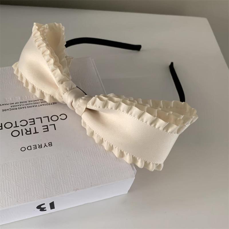 The Ruffled Bow Hair Band Exudes A High-end Pleated Wide-edge Woven Band Hair Band and Headband Hair Accessory