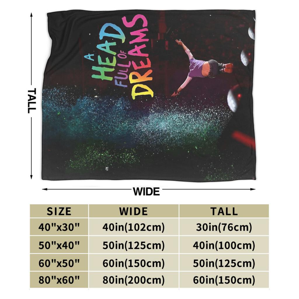 Coldplayed 2025 Tour Head Full of Dreams Print Blanket For Men Women Super Soft Cozy Throw Blankets for Living Room Multi-size