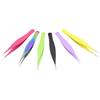 Multicolored Stainless Steel Pointed Eyebrow Tweezers - Beauty Tools for Precision Makeup and Trimming