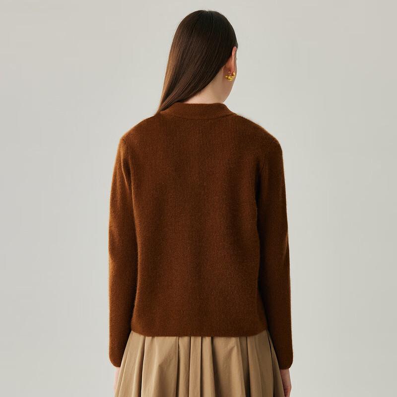 Zhaojun Women's 100% Cashmere Stand-Collar Cardigan