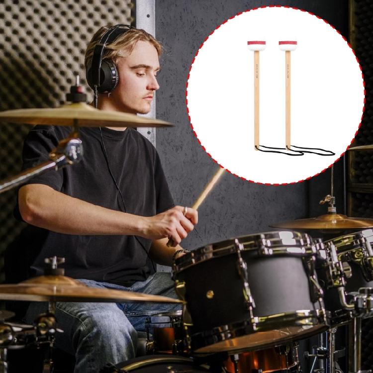 Professional Drumsticks Ergonomic Handle Drum Sticks Felt and Wood Texture Suitable for Stage Performances and Practice