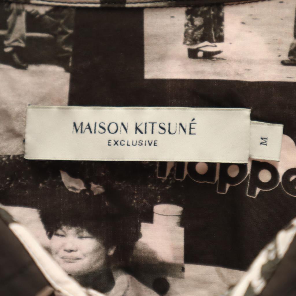 Maison Kitsune Photo Print Long Sleeve Cotton Shirt M Black Series Men's Used