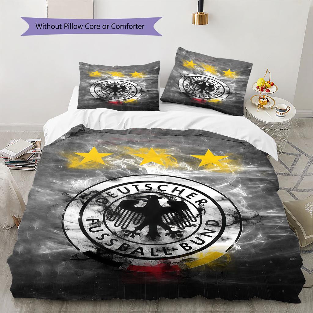 Vokietijos futbolo rinktinės logotipas Raštas Patalynė Namų Dekoras Gimtadienio Dovana (1 * antklodės užvalkalas + 2 * pagalvės užvalkalai, be šerdies),gerbėjų atributika.