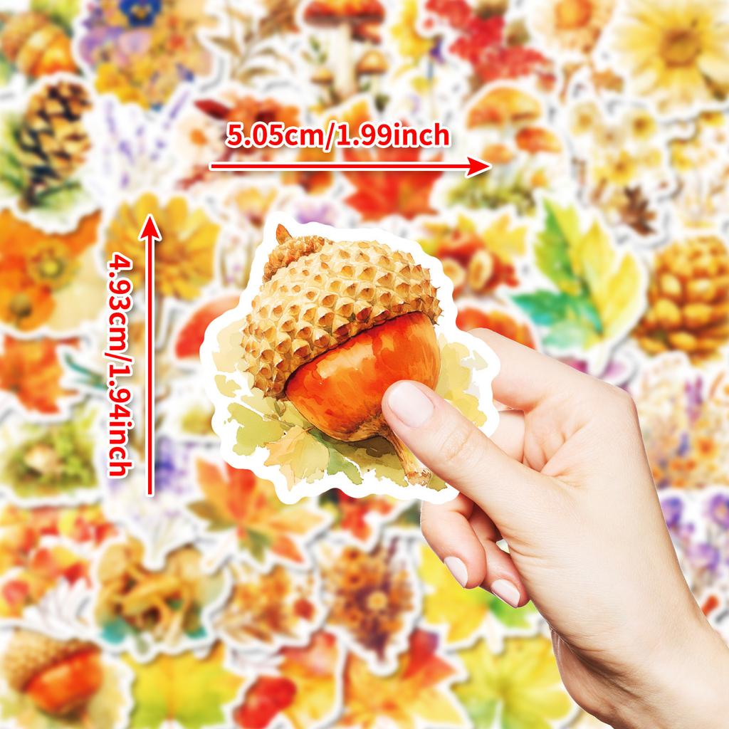 50 Non-infringement Autumn Plant Graffiti Stickers Pp Waterproof Decorative Stickers