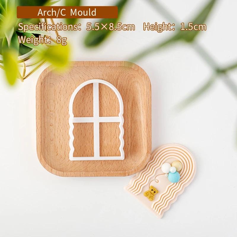 Boho Arch Rainbow Cookie Cutter Mold Bohemian Arched Cake Decorating Tool Birthday Wedding Baby Shower Biscuit Stamp for Baking