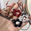 Korean Style Resin Flower Pendant Long Chain Rope Chain Adjustable Sweater Chain Handmade Charm Pendant For Girls Women