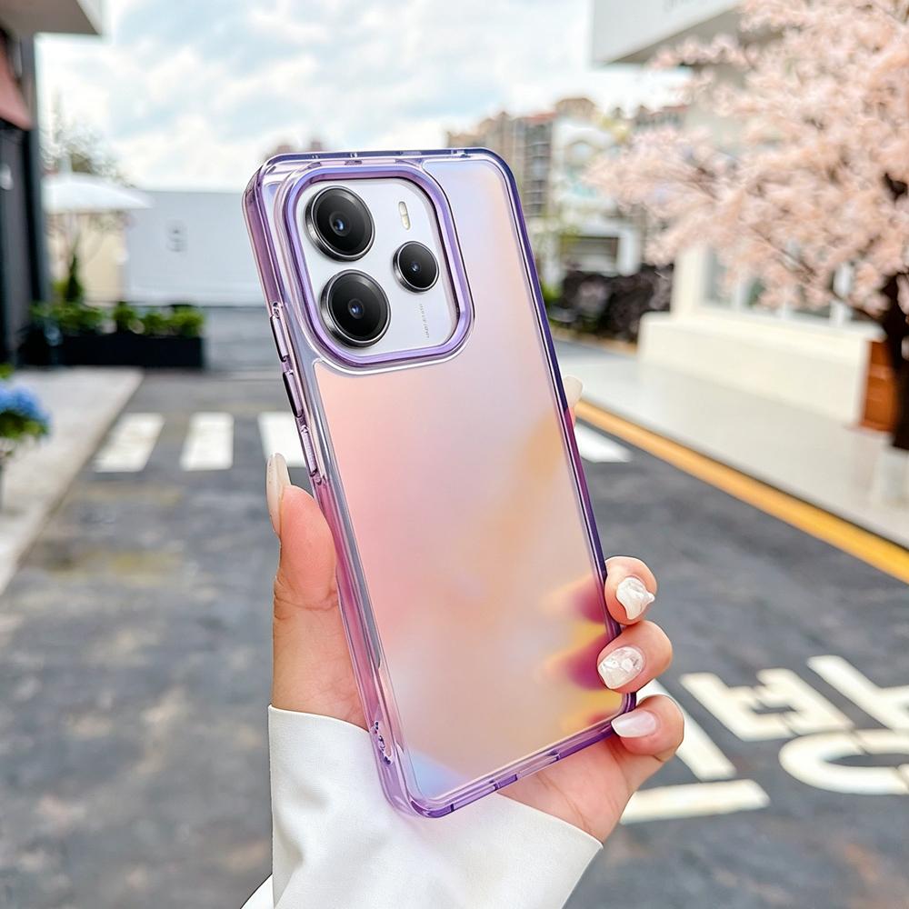 KEYSION Fashion Laser Gradient Colorful Phone Case for Redmi Note 14 4G 5G TPU+PC Shockproof Back Cover for Redmi Note 14
