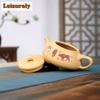 330ml Yixing Purple Clay Teapots Handmade The Cow Stone Scoop Pot Raw Ore Section Mud Tea Maker Kettle With Infuser Zisha Teaset