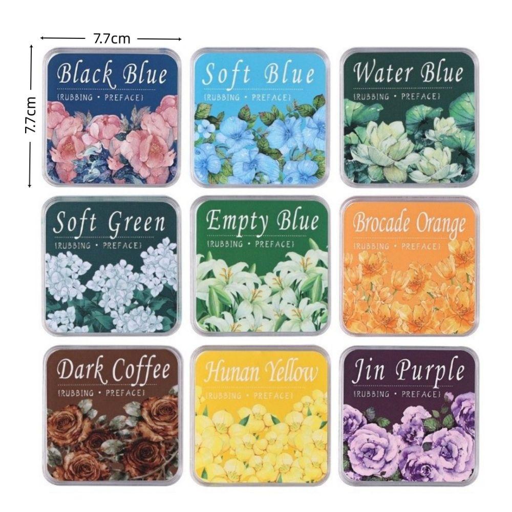 New Square Student Ink Pad Quickly Drying Multiple Colors Self Ink Stamp Eco-cotton Neutral Ink Stationery Inkpad for Students