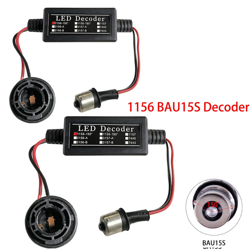 2Pcs BAY15D 1157 S25 Canbus LED Light Bulb Warning Decoder Load Resistor Socket Error Free No Flickering Decoder.