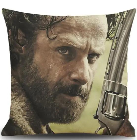 Cushion Cover Linen Walking Dead Printed Throw Pillows Cover Car Sofa Decorative Pillowcase Decorativos Cojines Coussin 45x45cm