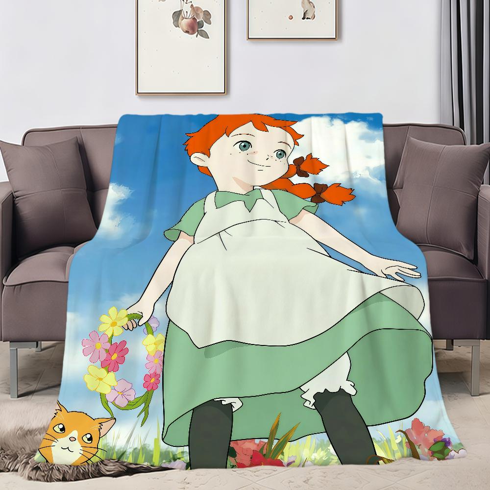 Classic Anime A-anne Of Green Gables Flannel Soft Warm Plush Blanket Sofa Living Room Pet Hogar Bedroom Gift Home Car Portable