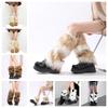 Kawaii Faux Fur Furry Leg Warmers Japanese Style Thickened Long Tube Sock JK Foot Cover Knee High Girls Socks Women Uniform