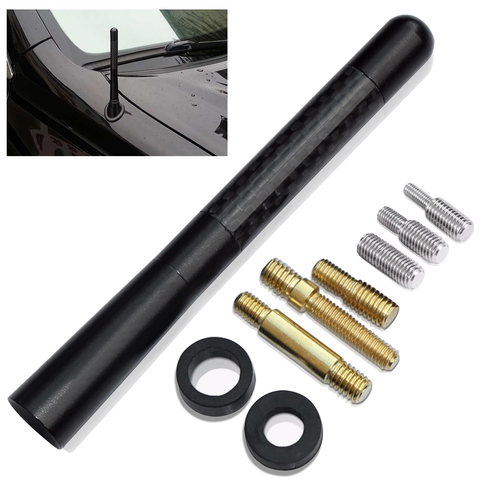 

Topamz Short Antenna Car Antenna AM/FM Antenna General Purpose High Sensitivity Mast Carbon Fiber 12cm чёрный